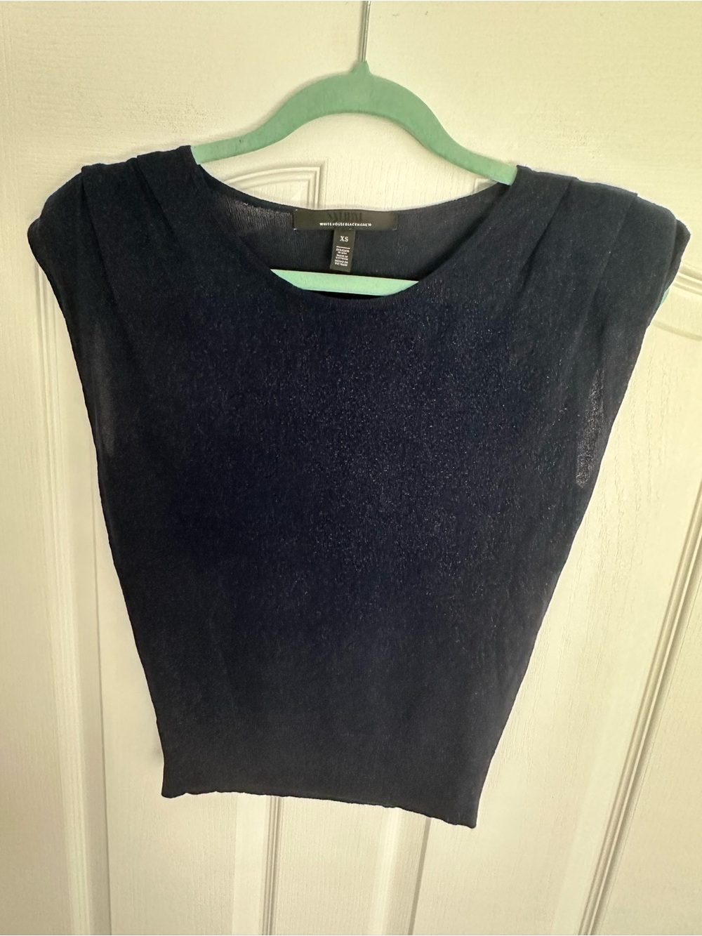 White House Black Market Brand NEW Navy Metallic Sleeveless Knit Tank Top